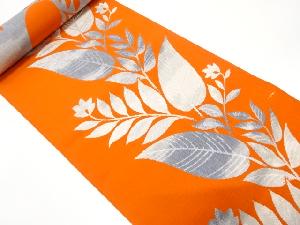 アンティーク　草花模様織り出し　八寸帯地反物